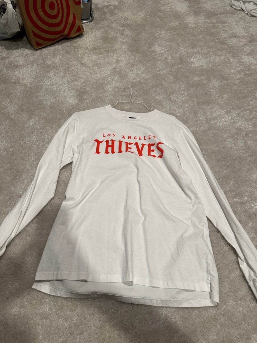 Los Angeles Thieves White Long Sleeve Tee - Red Logo
